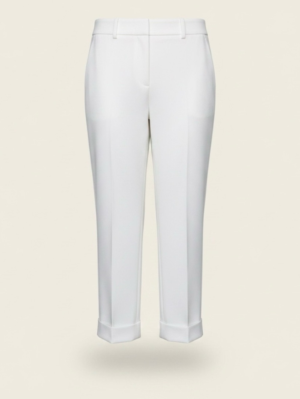 Talbots | Cropped Cuffed Trousers | Cream